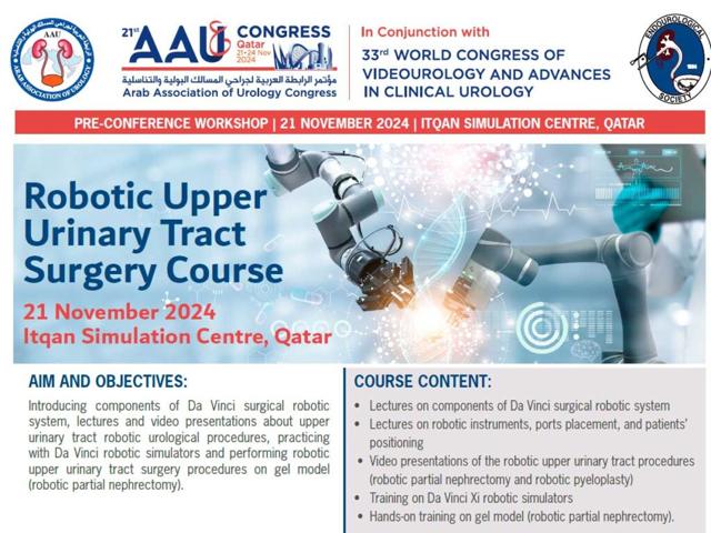 Convocado por la Sociedad Arabe de Urología para su congreso anual
