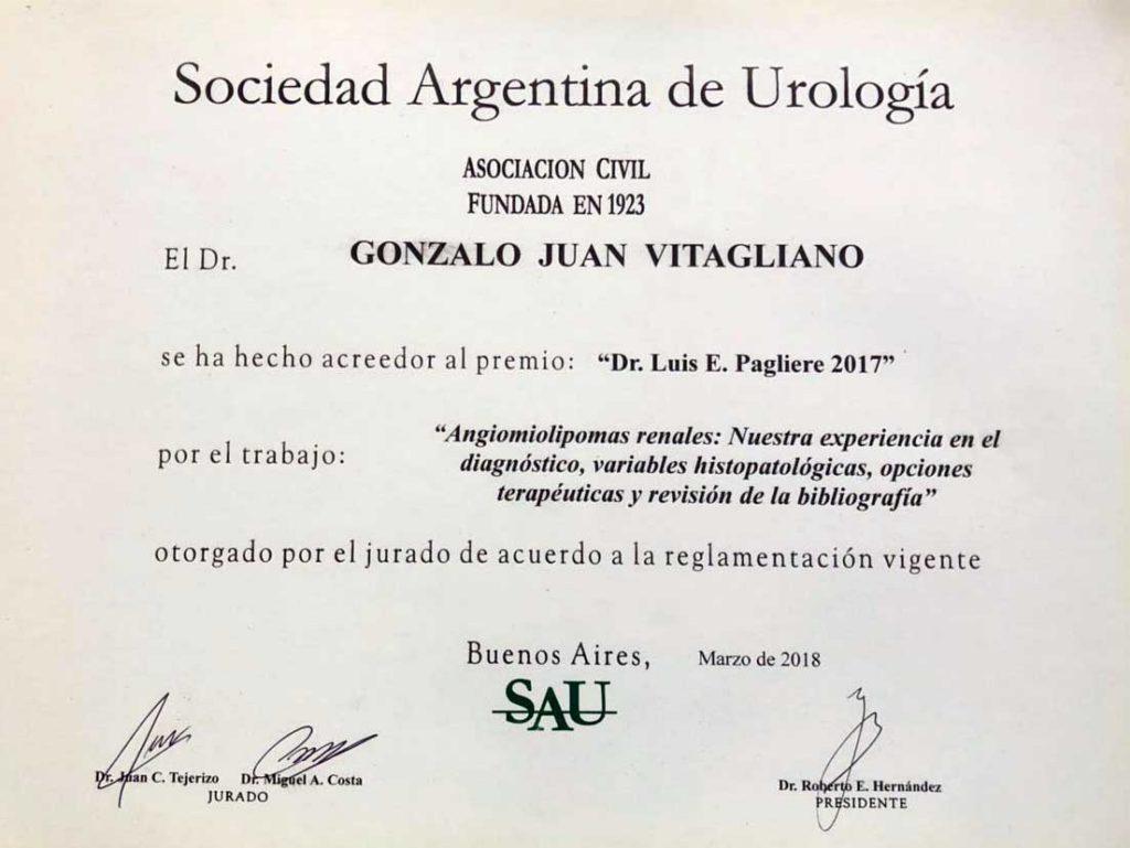 El Dr. Vitagliano participó como autor en 2 trabajos premiados
