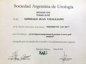 El Dr. Vitagliano participó como autor en 2 trabajos premiados (3/4)