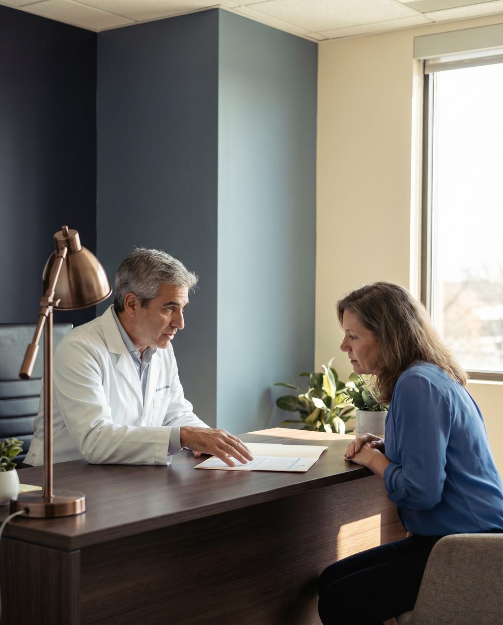 Una consulta clínica en el consultorio del centro.