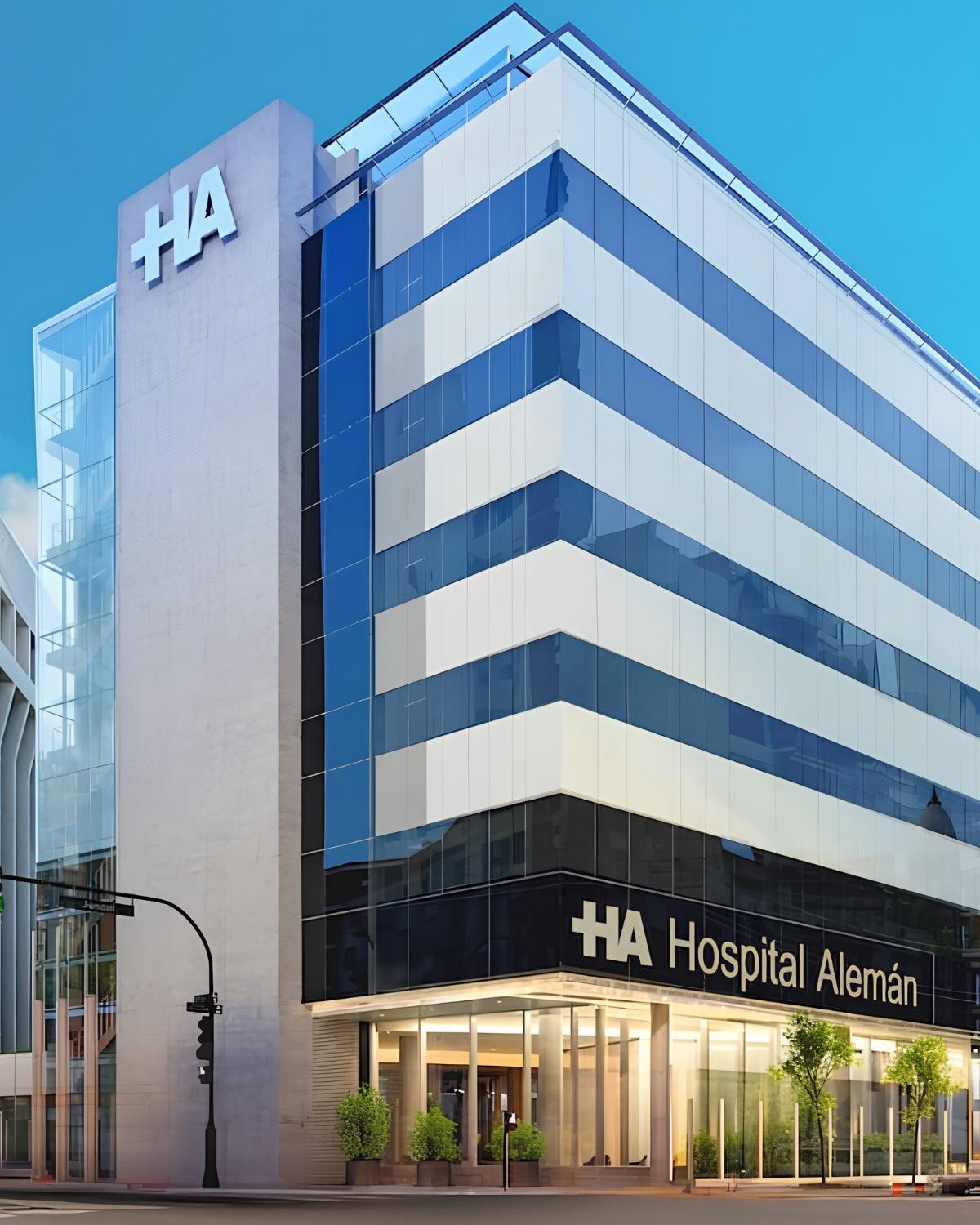 Fachada del Hospital Alemán de Buenos Aires, institución quirúrgica asociada de UMIBA