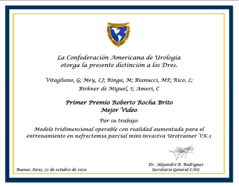 Roberto Rocha Brito award for the UROTRAINER project